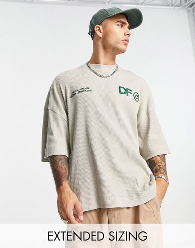 ASOS Dark Future - T-shirt oversize in jersey a coste con logo ricamato - ASOS DESIGN - Modalova