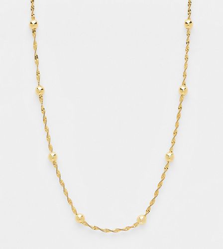 Collana corta placcata 14 k con catenina intrecciata e palline - ASOS DESIGN - Modalova