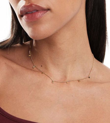 Collana placcata 14 k con charm in zirconia cubica con confezione regalo - ASOS DESIGN - Modalova