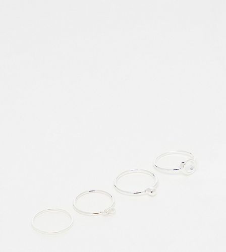 Confezione da 4 anelli placcati con design delicato - ASOS DESIGN - Modalova