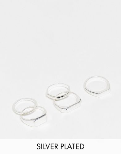 Confezione da 5 anelli sottili placcati in - ASOS DESIGN - Modalova