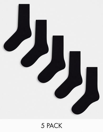 Confezione da 5 paia di calzini neri - ASOS DESIGN - Modalova