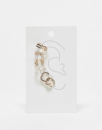 Confezione da 7 orecchini ear cuff dorati con perle sintetiche - ASOS DESIGN - Modalova