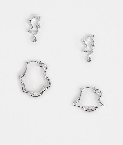 Confezione da 2 paia di orecchini con design effetto fuso - ASOS DESIGN - Modalova