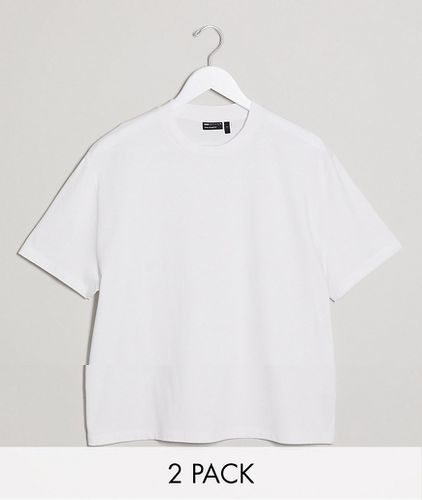 Confezione da 2 T-shirt comode girocollo bianche - ASOS DESIGN - Modalova