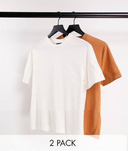 Confezione da 2 T-shirt girocollo in misto cotone - MULTI - ASOS DESIGN - Modalova