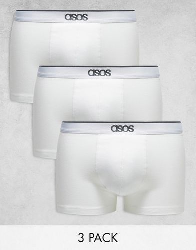 Confezione da 3 boxer aderenti bianchi con fascia in vita con logo - ASOS DESIGN - Modalova