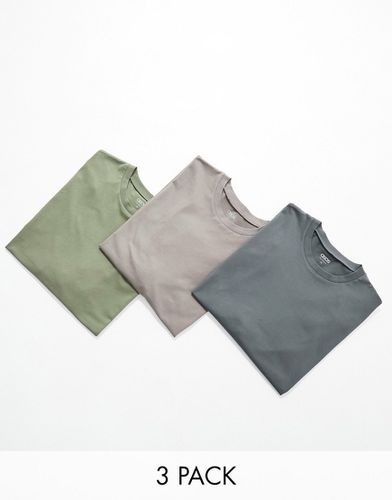 Confezione da 3 T-shirt oversize in colorazioni multiple - ASOS DESIGN - Modalova