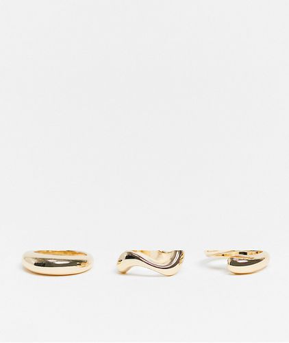 Confezione da tre anelli con design minimal misti color - ASOS DESIGN - Modalova