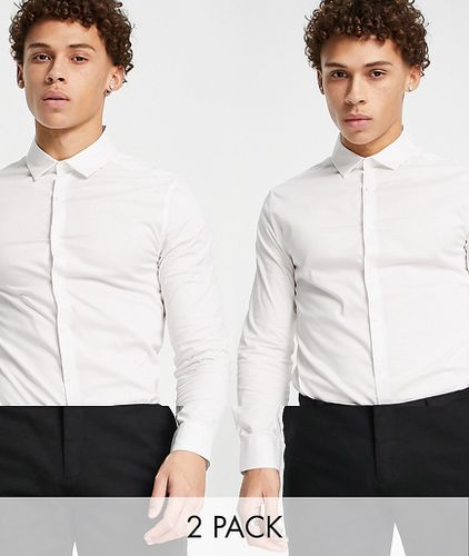 Confezione da due camicie stretch slim fit in - ASOS DESIGN - Modalova