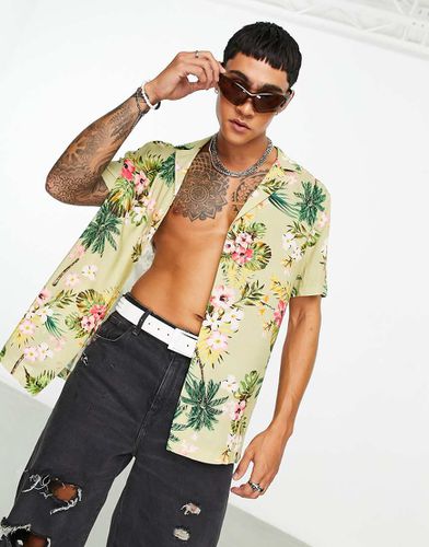 Camicia comoda con rever profondo e stampa hawaiana - ASOS DESIGN - Modalova