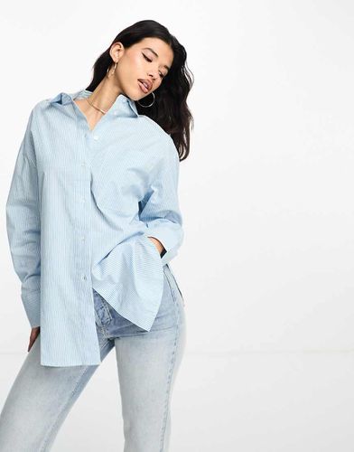 Camicia oversize blu e bianca a righe - ASOS DESIGN - Modalova