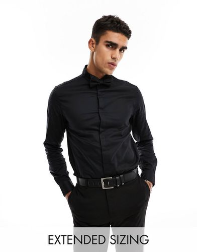 Camicia Royal Oxford elegante con collo diplomatico nera - ASOS DESIGN - Modalova