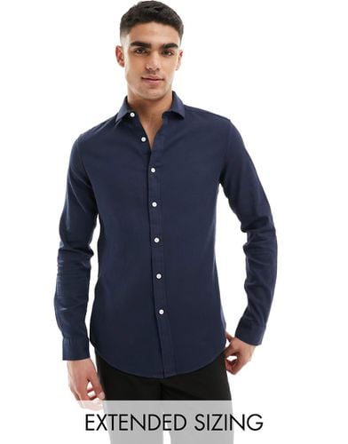 Camicia slim fit testurizzata a nido d'ape con colletto alla francese - ASOS DESIGN - Modalova