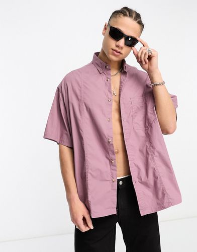 Camicia squadrata oversize in popeline color uva slavato - ASOS DESIGN - Modalova