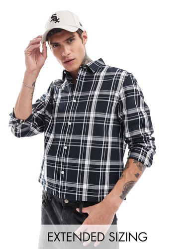 Camicia squadrata nera a quadri - ASOS DESIGN - Modalova