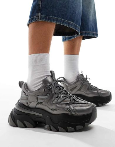 Chunky sneakers grigio canna di fucile - ASOS DESIGN - Modalova