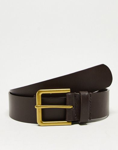 Cintura elegante in pelle con fibbia dorata - ASOS DESIGN - Modalova