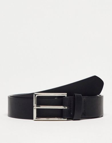 Cintura elegante in pelle sintetica nera con fibbia argentata - ASOS DESIGN - Modalova