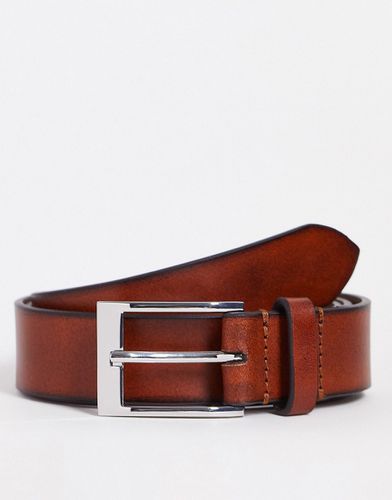 Cintura in pelle elegante con bordi bruniti - ASOS DESIGN - Modalova