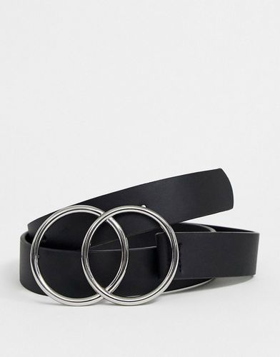 Cintura per vita e fianchi per jeans con doppio cerchio e fibbia argento - ASOS DESIGN - Modalova
