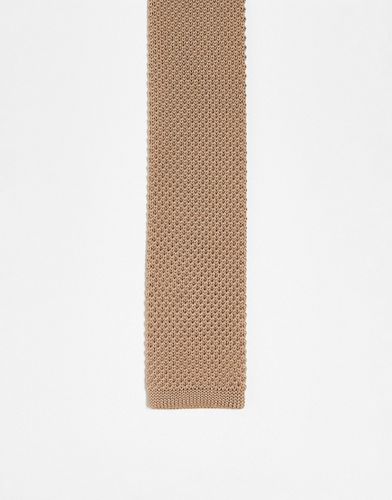 Cravatta in maglia beige - ASOS DESIGN - Modalova