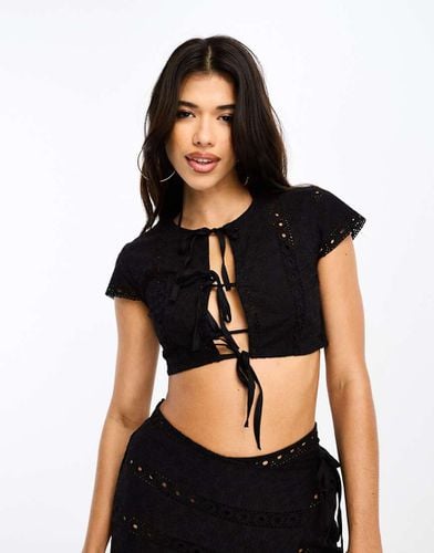 Crop top da mare in pizzo con apertura a goccia in coordinato - ASOS DESIGN - Modalova