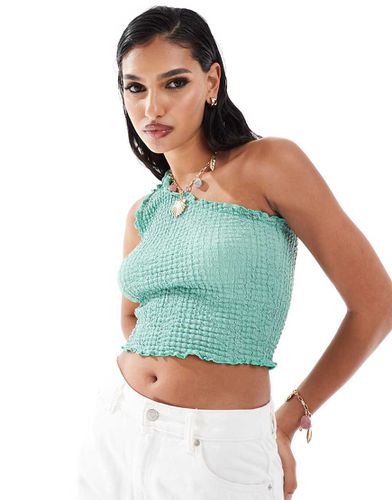 Crop top monospalla testurizzato a bolle - ASOS DESIGN - Modalova