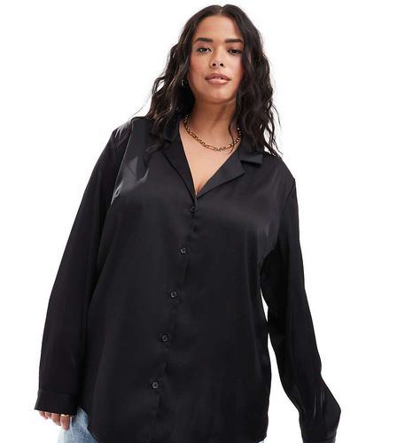 ASOS DESIGN Curve - Camicia comoda a maniche lunghe in raso - ASOS Curve - Modalova