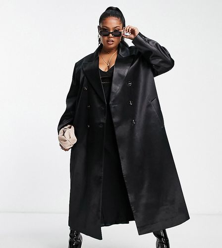 ASOS DESIGN Curve - Cappotto dad fit in raso - ASOS Curve - Modalova