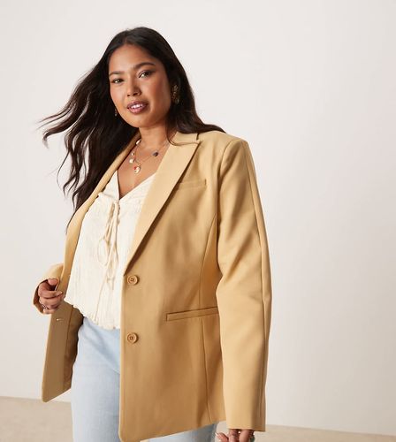 Curve - Blazer moulé aux hanches - Caramel - Asos Design - Modalova