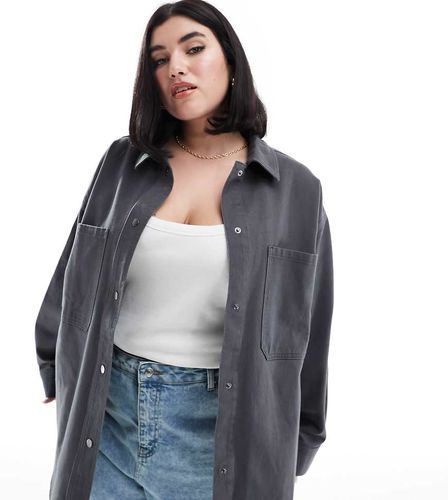 ASOS DESIGN Curve - Giacca oversize in twill antracite - ASOS Curve - Modalova