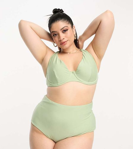 Curve - Slip bikini mix and match a vita alta salvia - ASOS DESIGN - Modalova