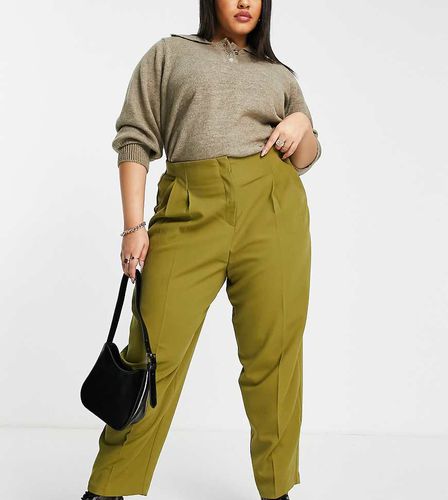 ASOS DESIGN Curve - Pantaloni mom color oliva morbidi ed extra larghi - ASOS Curve - Modalova