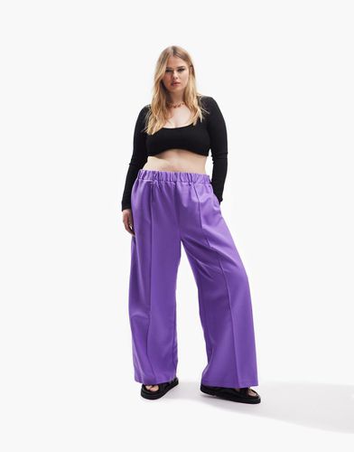 ASOS DESIGN Curve - Pantaloni sartoriali con vita elasticizzata - ASOS Curve - Modalova