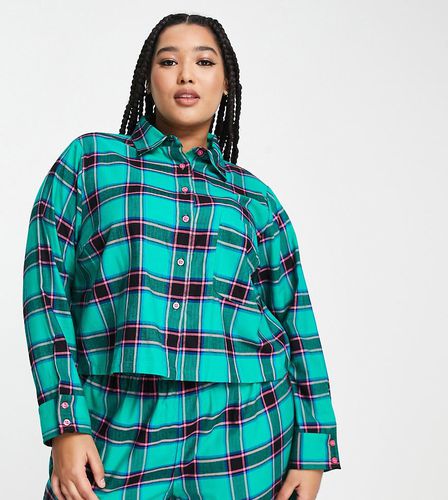 ASOS DESIGN Curve - Pigiama a quadri con camicia e pantaloncini - ASOS Curve - Modalova