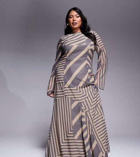 ASOS DESIGN Curve - Robe rayée longue avec ourlet à godets - Asos Curve - Modalova