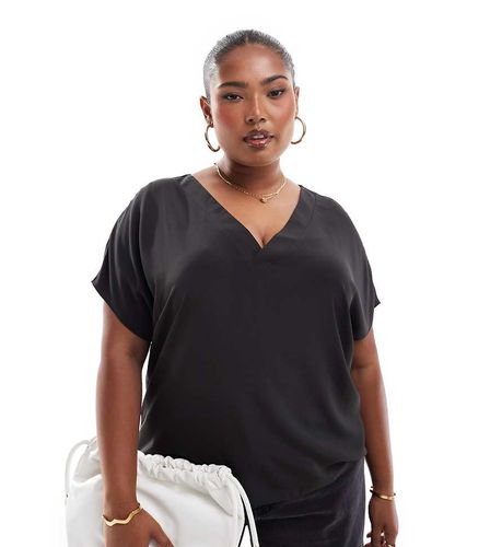 ASOS DESIGN Curve - Top a maniche corte con scollo a V - ASOS Curve - Modalova