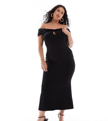 ASOS DESIGN Curve - Vestito midi con scollo alla Bardot e fiocco - ASOS Curve - Modalova