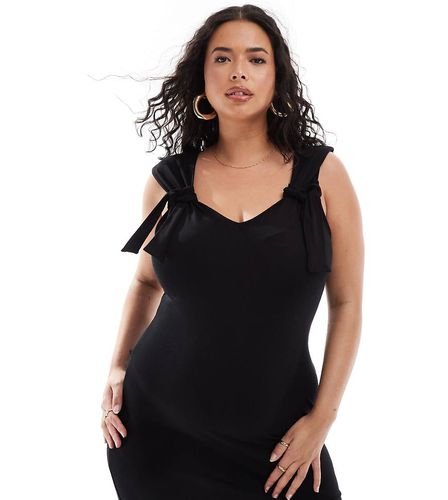 ASOS DESIGN Curve - Vestito midi con spalline annodate - ASOS Curve - Modalova