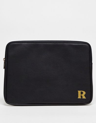 Custodia per portatile nera personalizzata con lettera "R" - ASOS DESIGN - Modalova