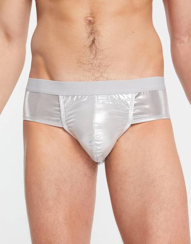 Boxer aderenti metallizzato - ASOS DESIGN - Modalova