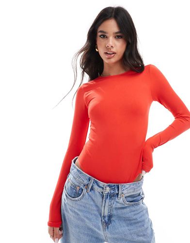 Body girocollo modellante a maniche lunghe senza cuciture - ASOS DESIGN - Modalova