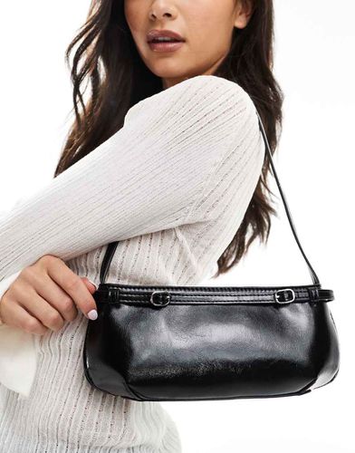 Borsa da spalla nera con fibbie - ASOS DESIGN - Modalova