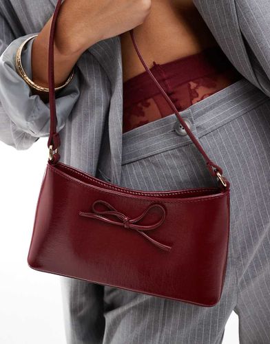 Borsa da spalla anni '90 bordeaux con fiocco - ASOS DESIGN - Modalova