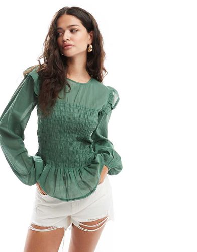 Blusa arricciata in vita con volant - ASOS DESIGN - Modalova