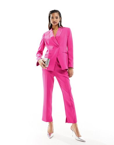 Blazer doppiopetto stile smoking fucsia - ASOS DESIGN - Modalova