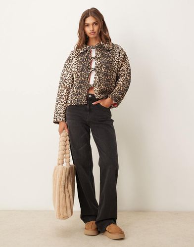 Giacca a maniche lunghe trapuntata leopardata con quadretti - ASOS DESIGN - Modalova