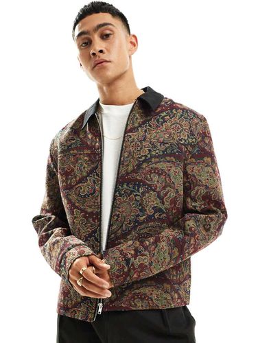 Giacca harrington oversize con motivo cachemire jacquard - ASOS DESIGN - Modalova