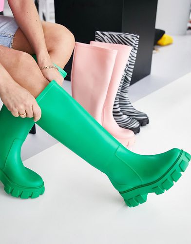 Gracie - Stivali da pioggia al ginocchio verdi con suola spessa - ASOS DESIGN - Modalova